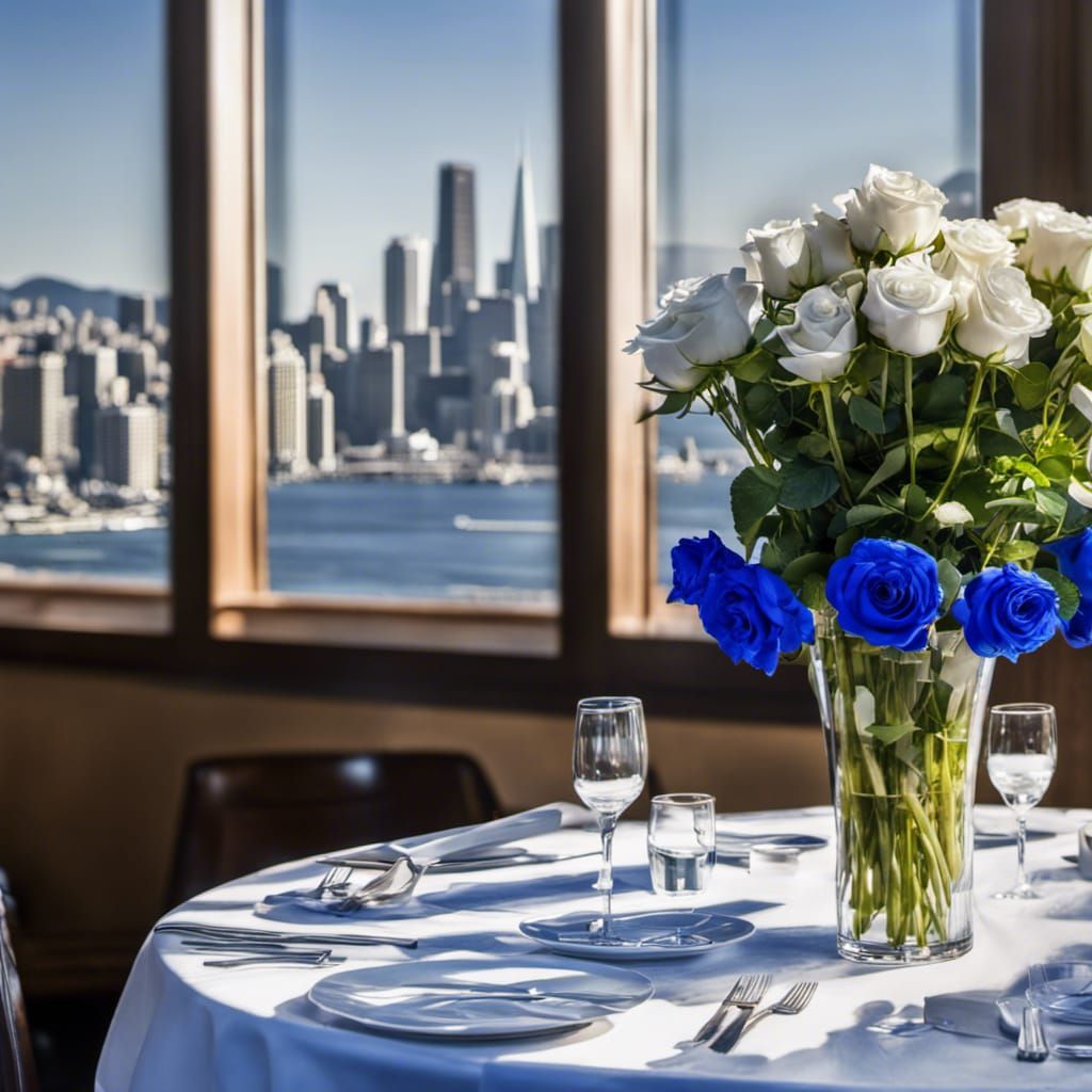 Restaurant Looking out Toward San Francisco Cityscape