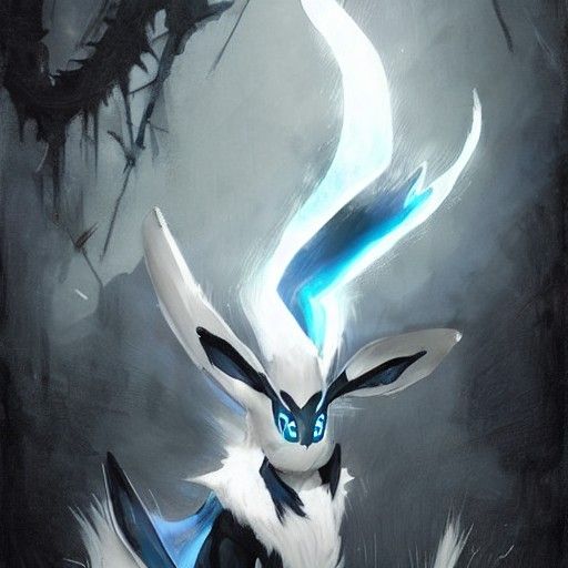 Sinister Glaceon Artwork in Dark Fantasy Style
