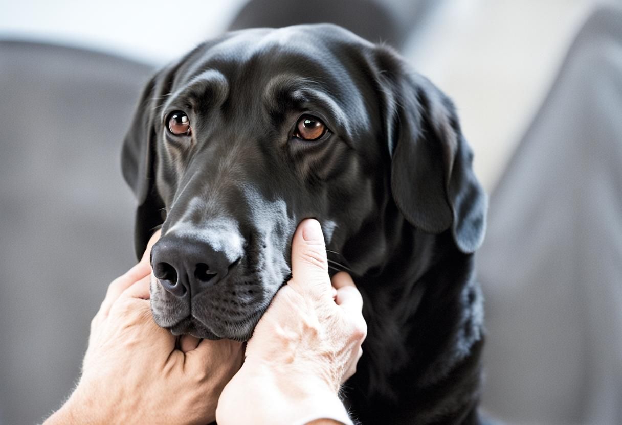 Loyal Labrador Gazing at Owner with Affection