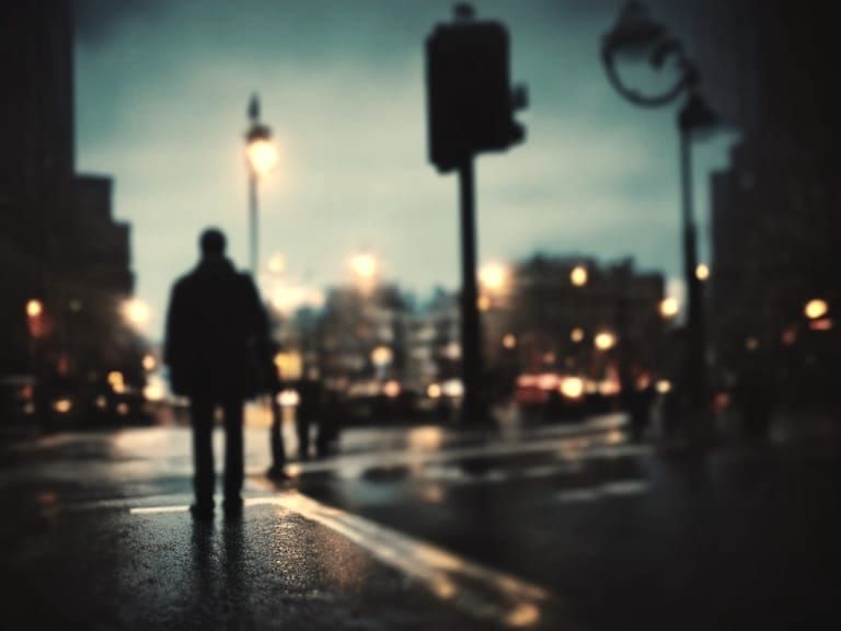 City Life in Sepia: Bokeh & Neon Lights