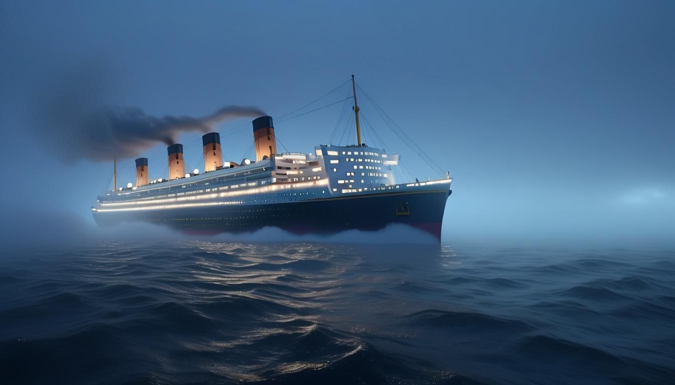 Majestic Ocean Liner in Eerie Twilight