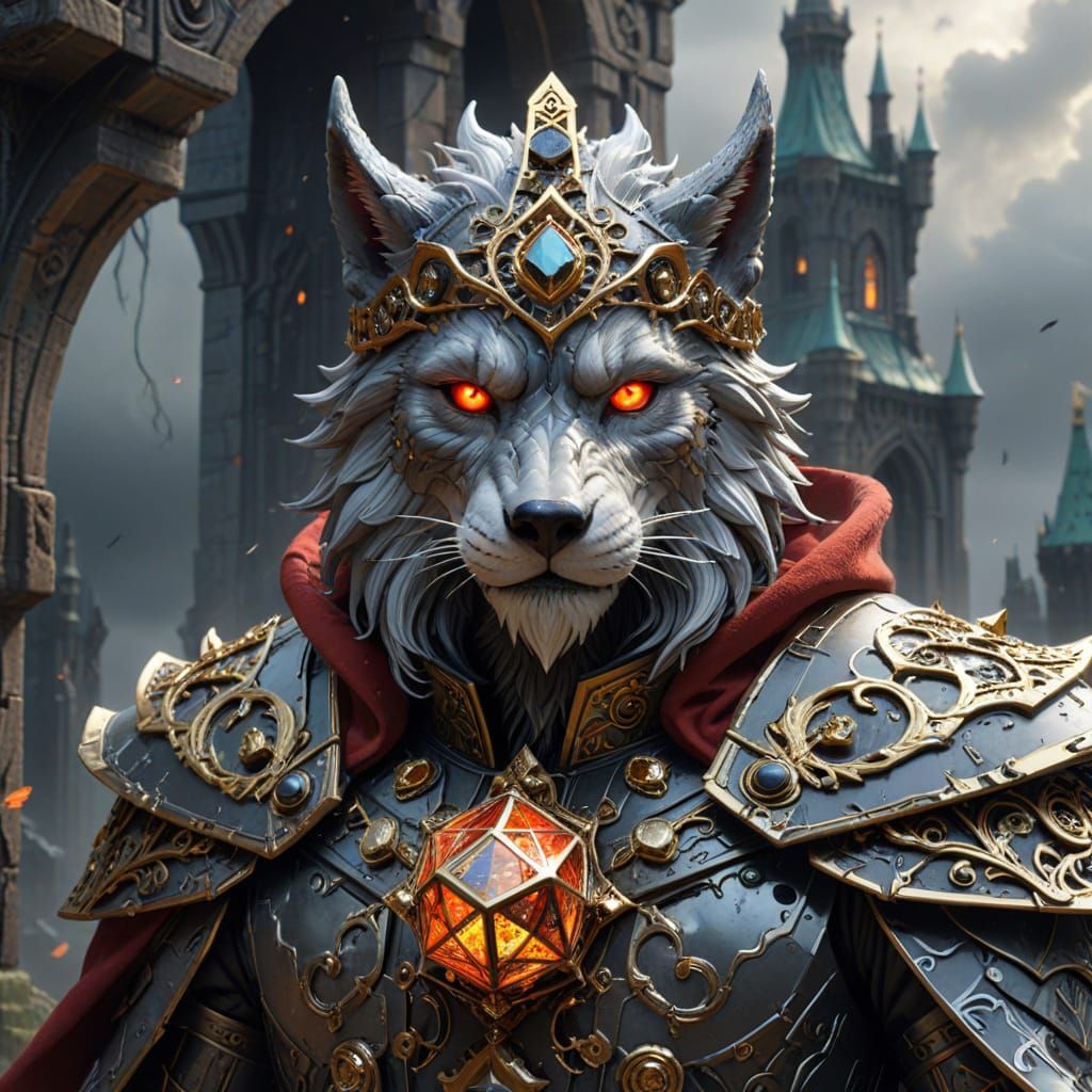 Fantasy Book Page with 3D Red Riding Hood and Wolf