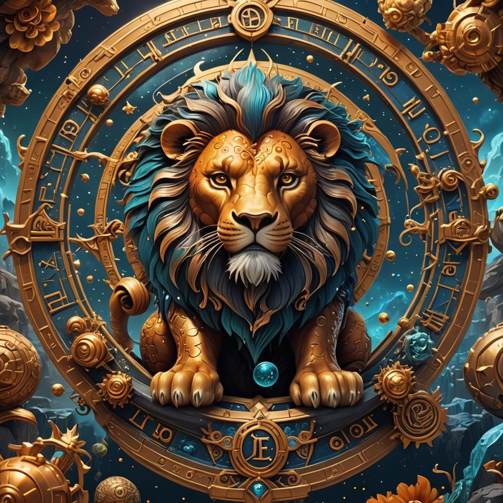 Cartoon Leo Zodiac Sign in Detailed Matte Painting