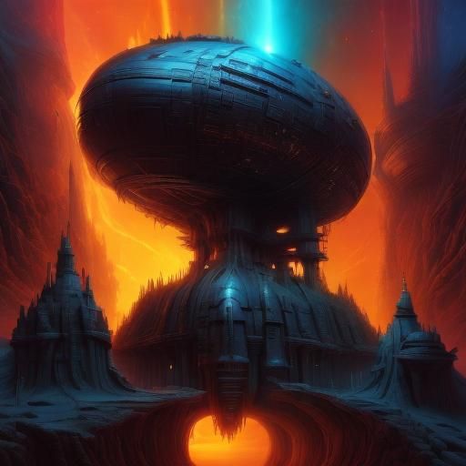 Alien Pirate Battles Kraken in Space: Digital Art