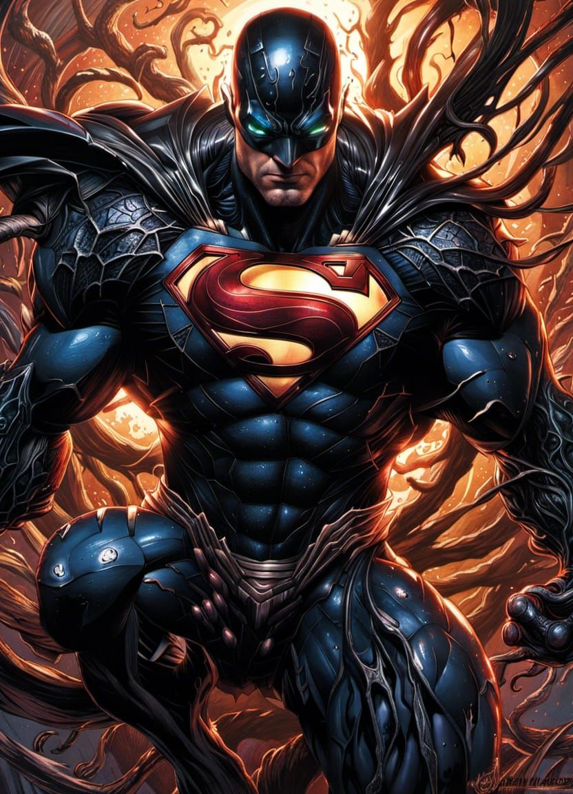 Superman x Batman x Venom Hybrid
