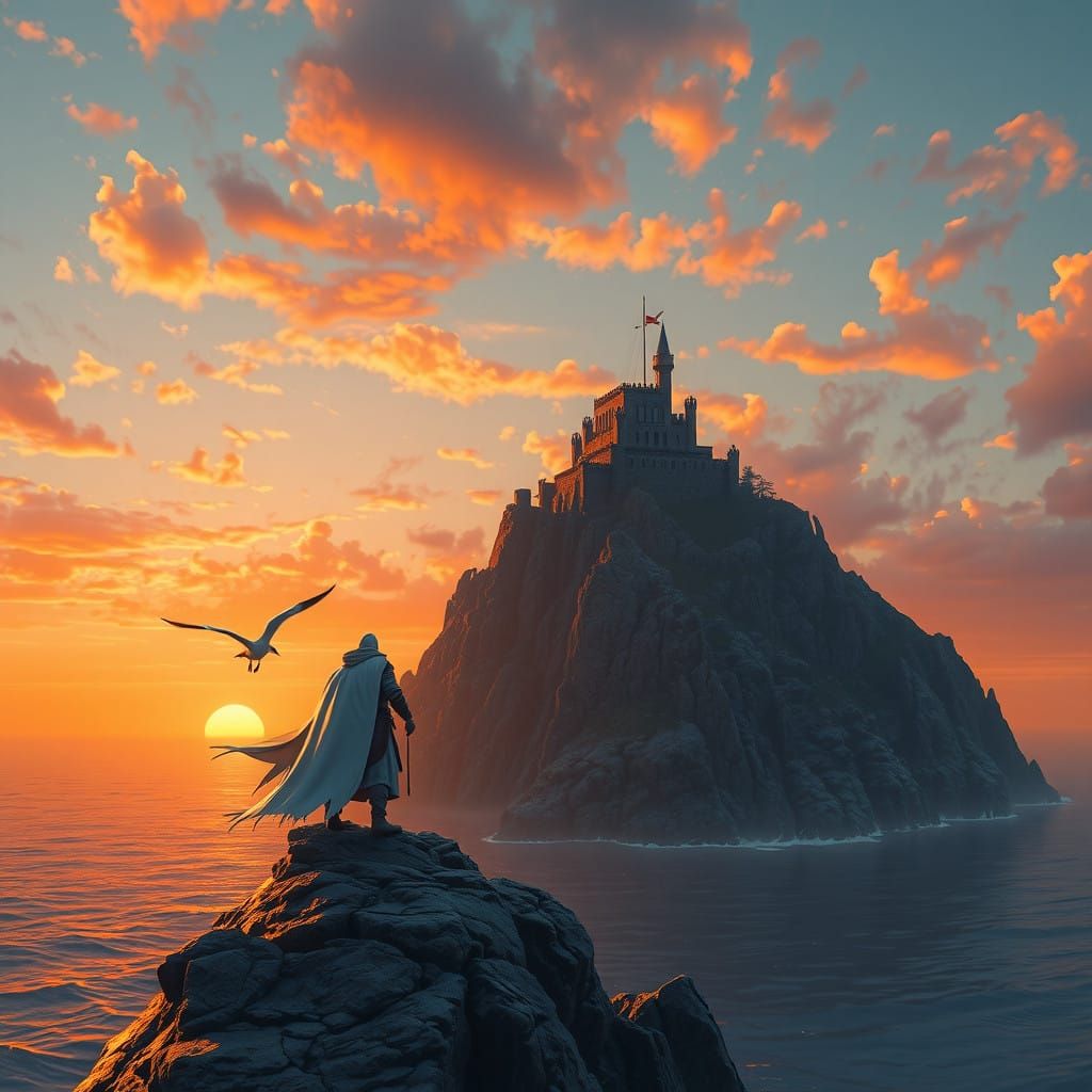 Captain of the Mystic Isle at Sunset