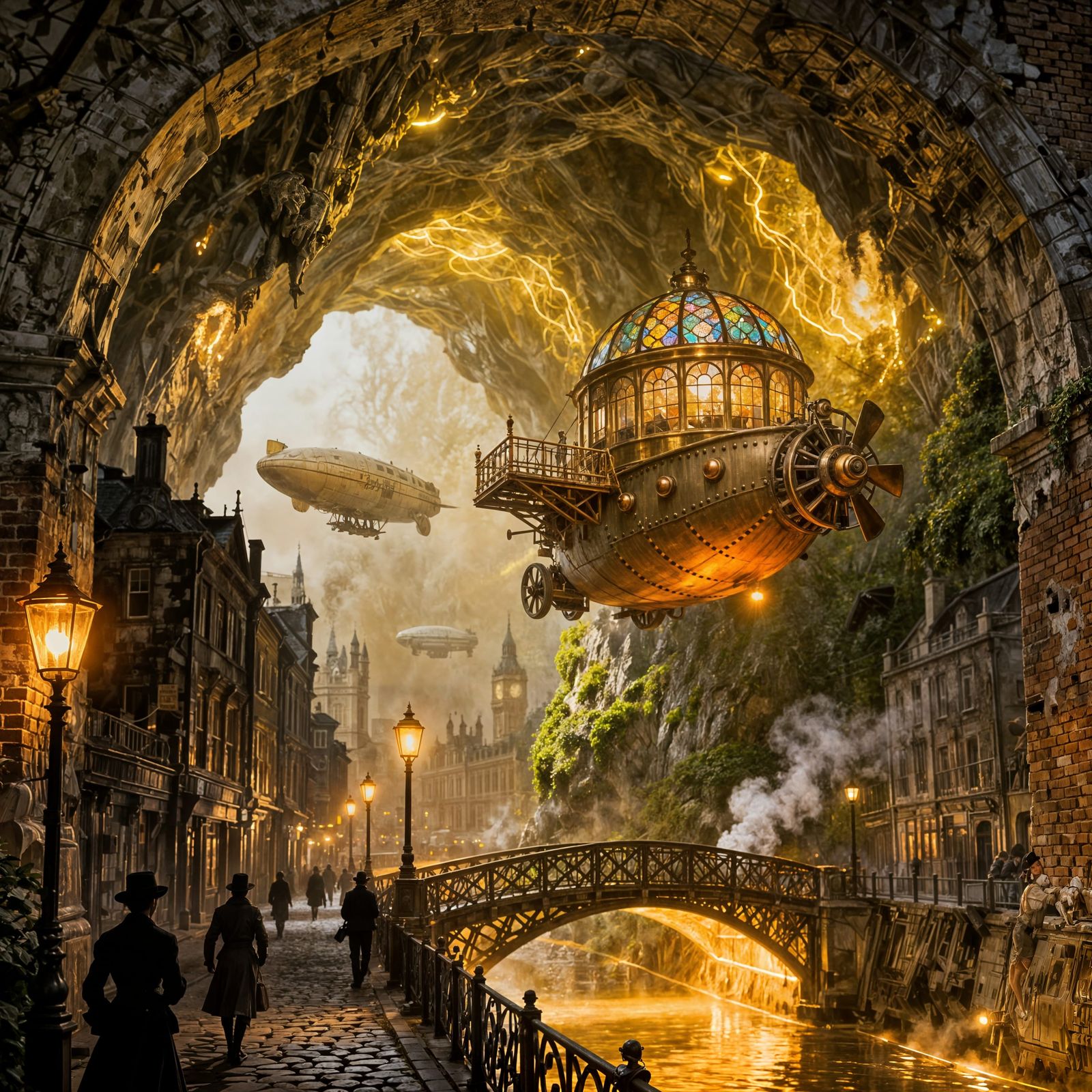 Fallen London Zeppelins in Dramatic Underground City