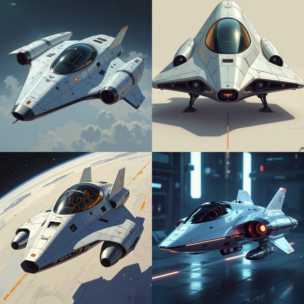 Futuristic Triangular Spacecraft with Dome