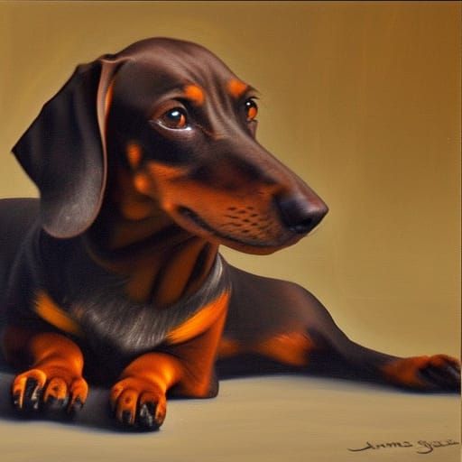 Dachshund in Venice: Oil Painting by Gurney