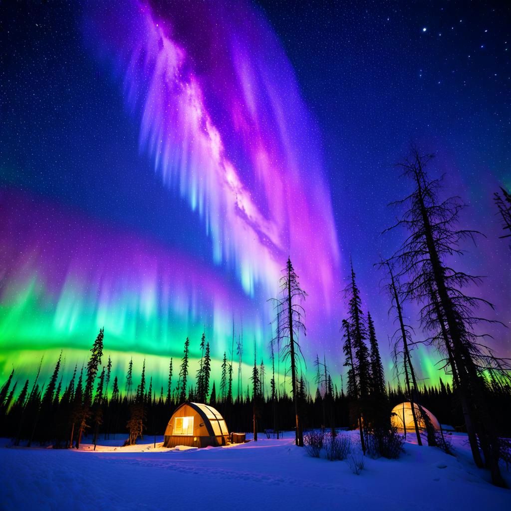 Aurora Borealis Lights Up the Night Sky