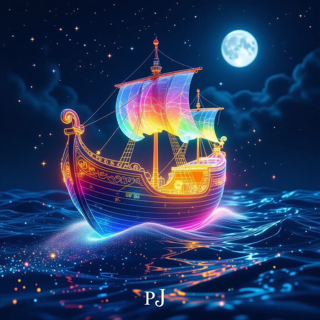 Bioluminescent Microscopic Ancient Ship Bacterium