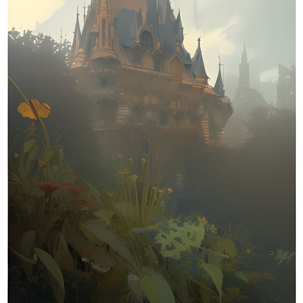 French Castle: Hyperdetailed Digital Illustration