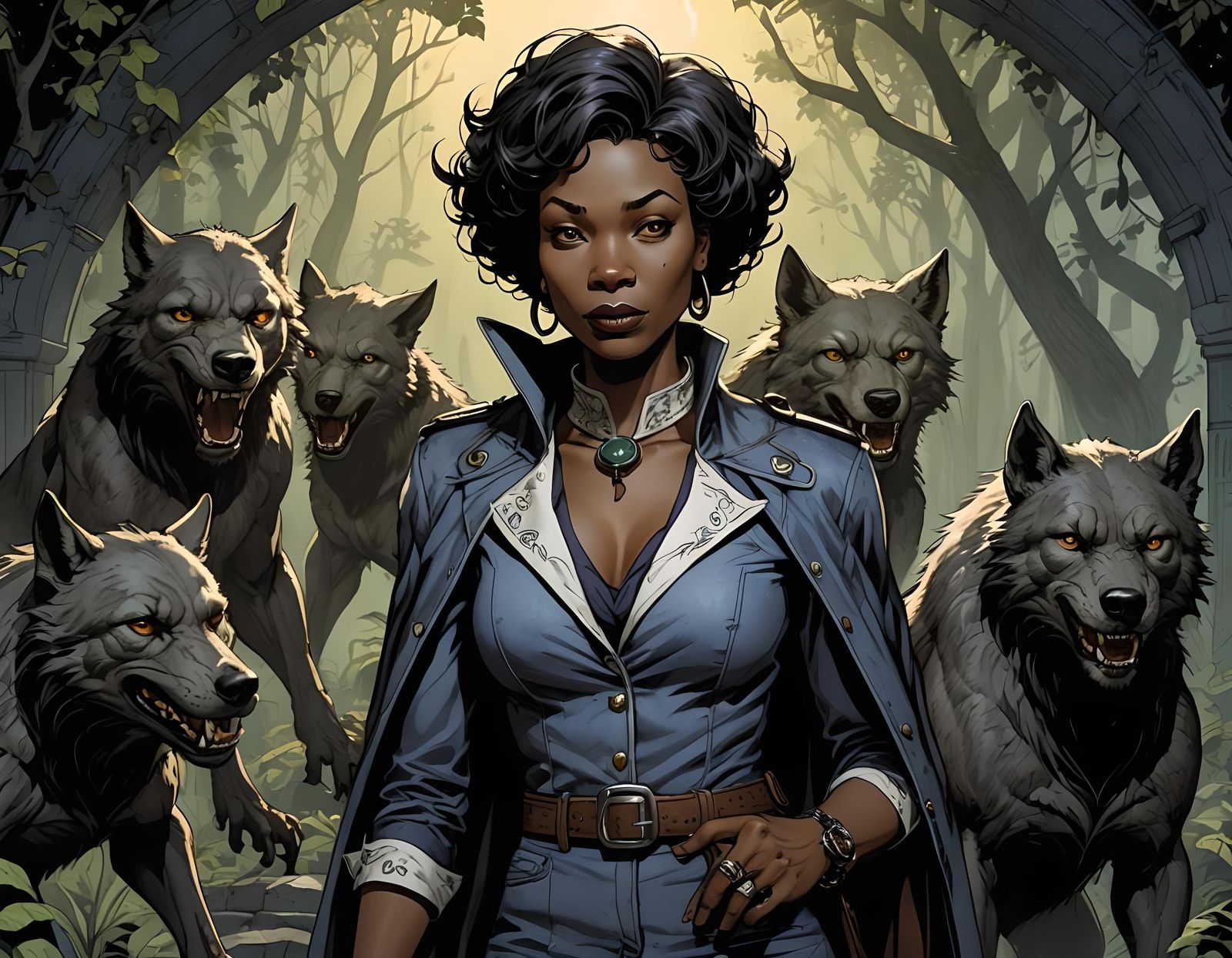 Nightshade, Queen of the Werewolves: Detailed Comic Art