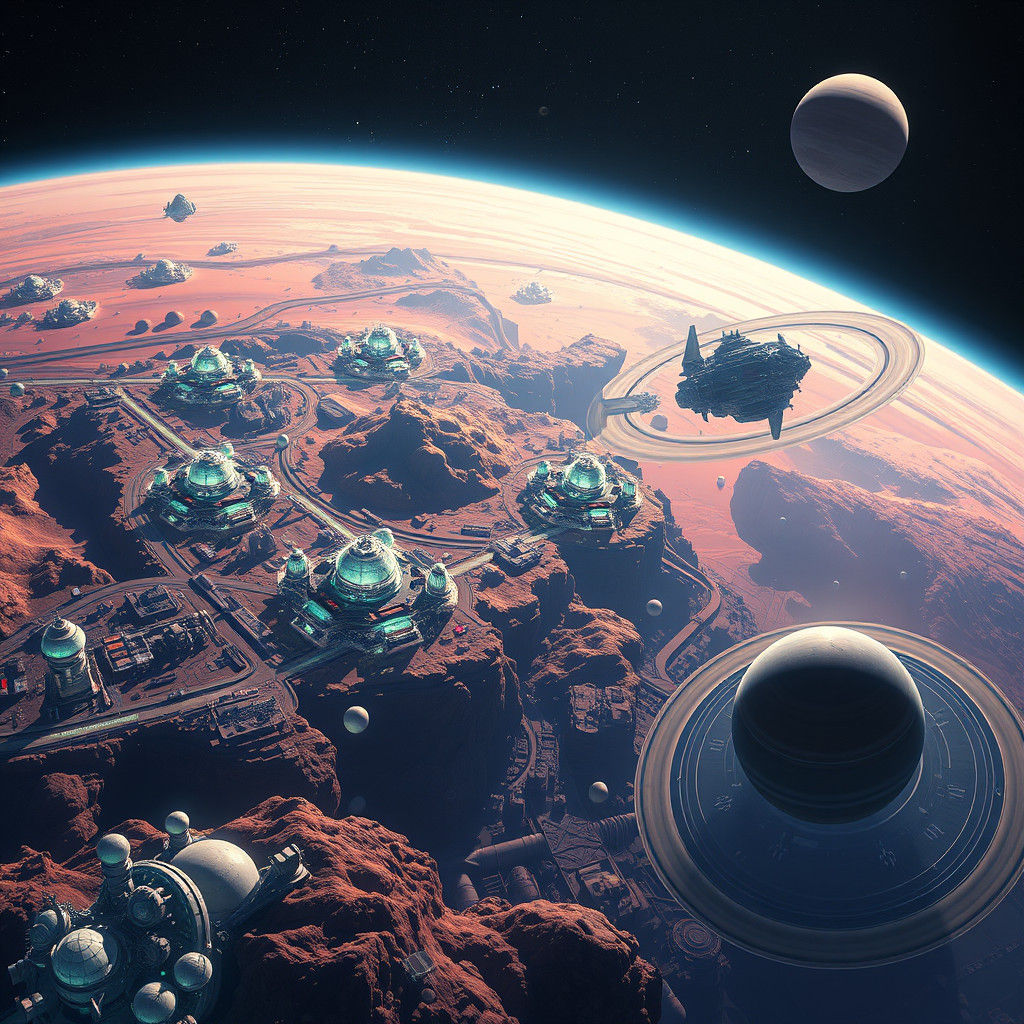 Humanity Colonizes the Solar System: Matte Painting