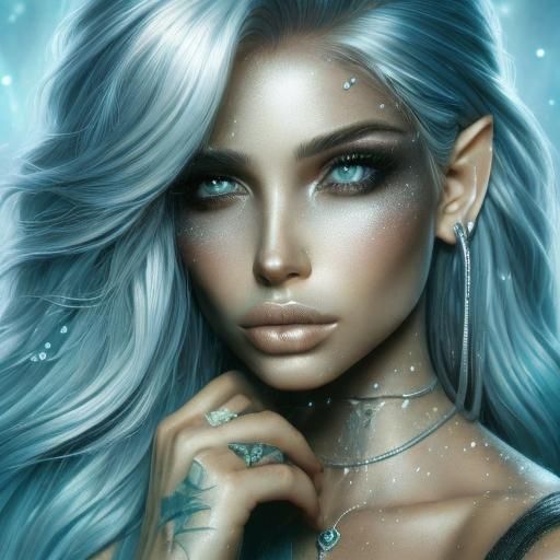 Moon Elf Portrait in Hyperrealistic Style