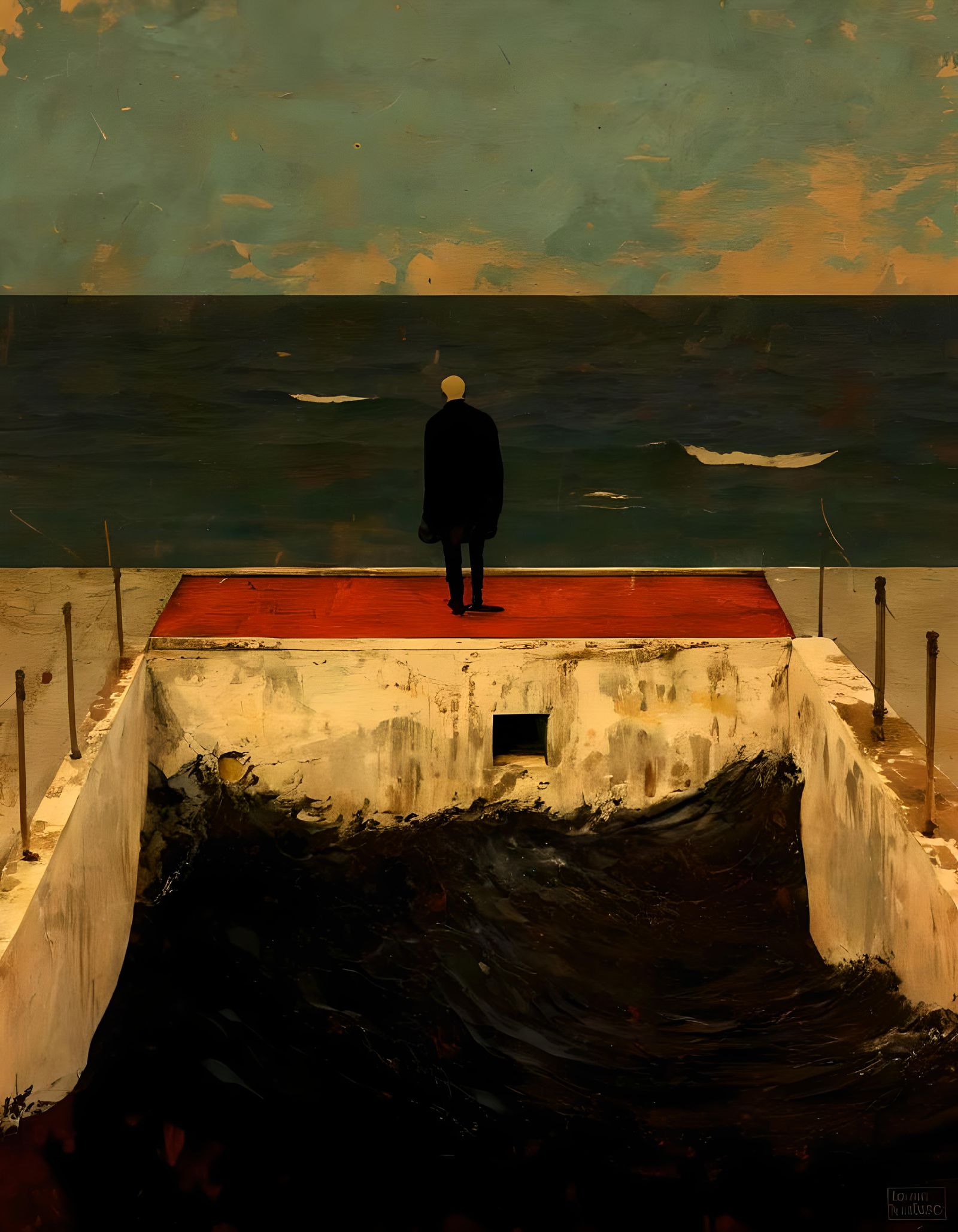 swallowed by a dark wave of desolation