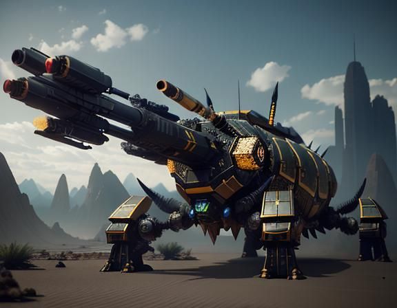 Futuristic Hercules Beetle Zoid with Giant Pinchers