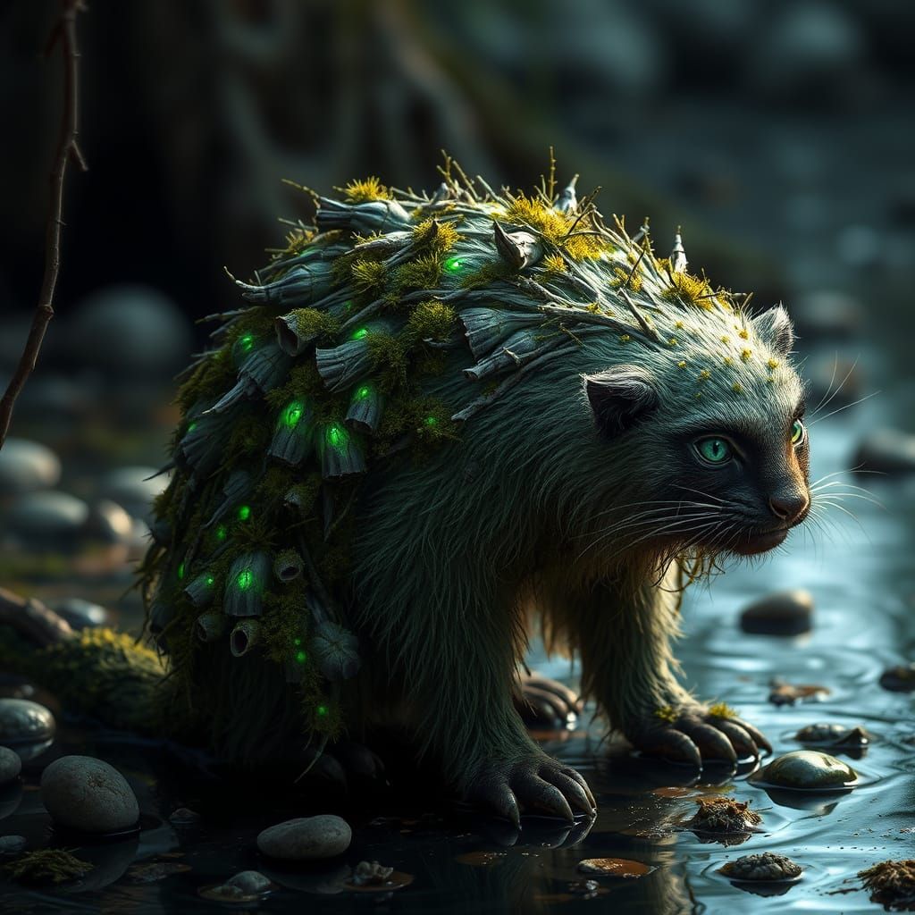 Mireling Warden: Lynx-Sloth Guardian of Haunted Wetlands