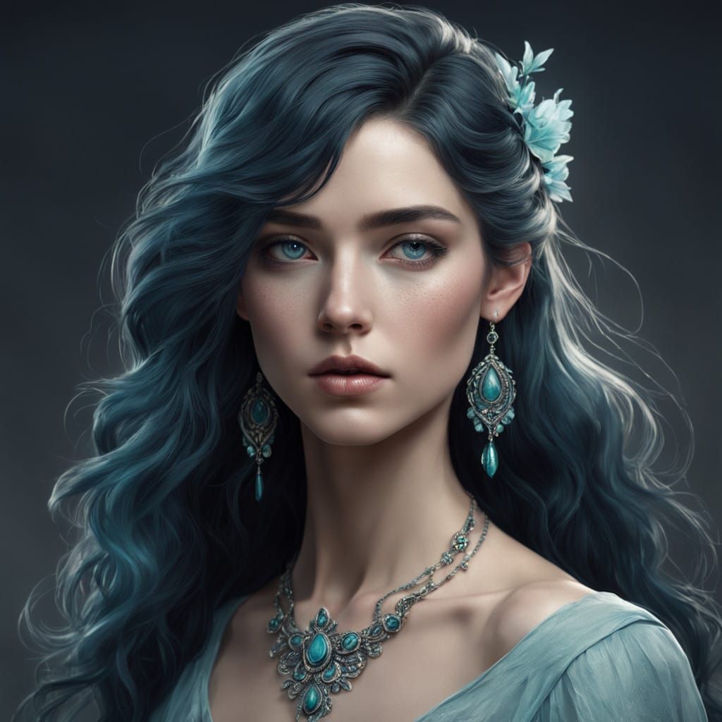 Young Woman in Moody Studio Lighting