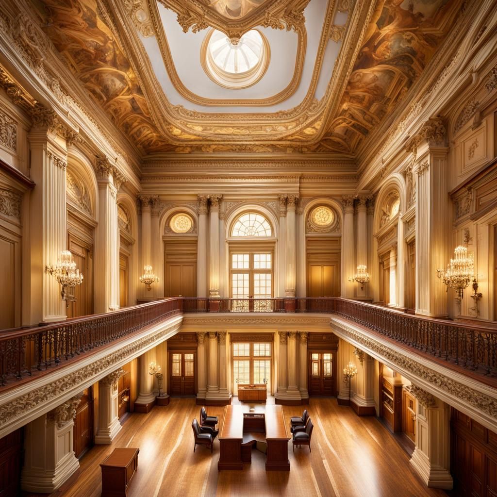 Neoclassical Splendor in Royal Portuguese Reading Room