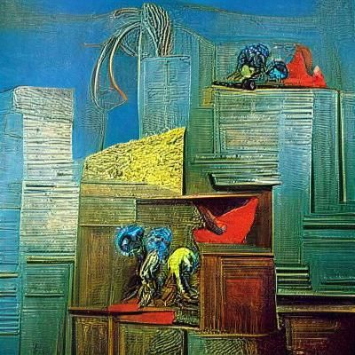 Eerie Surreal Maze in Max Ernst Style