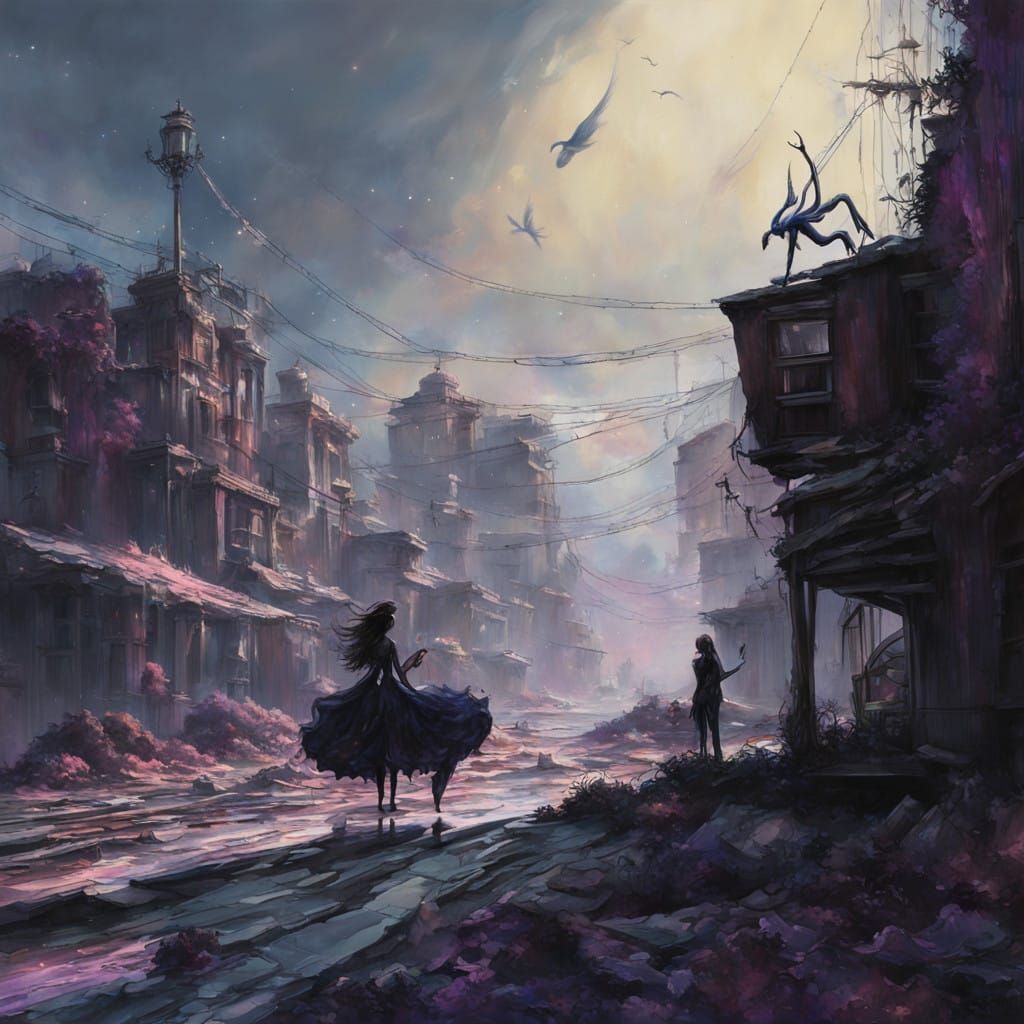 Ethereal Alien Dancing in Cosmic Nebula