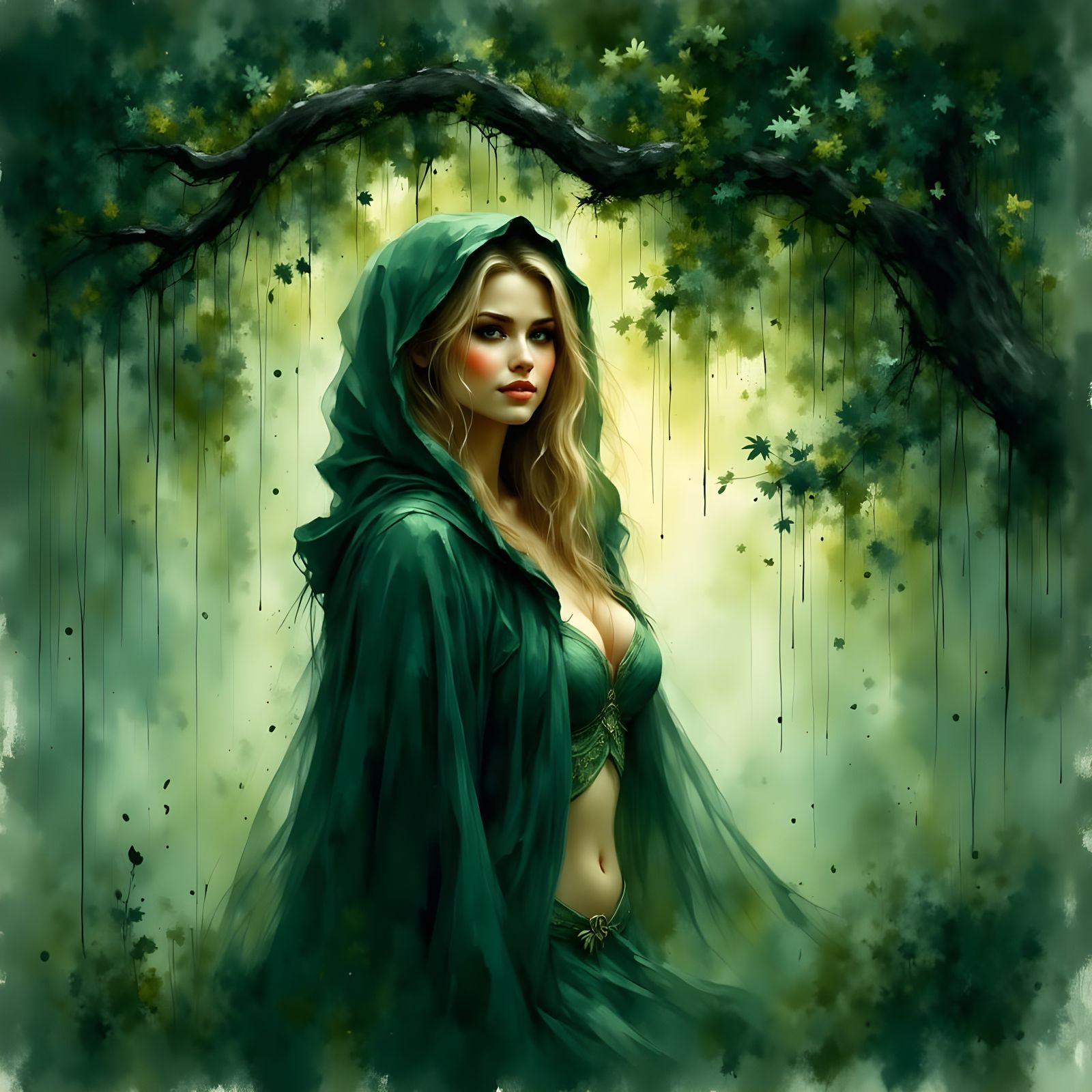 Ethereal Goddess Takes Shelter from Summer Storm