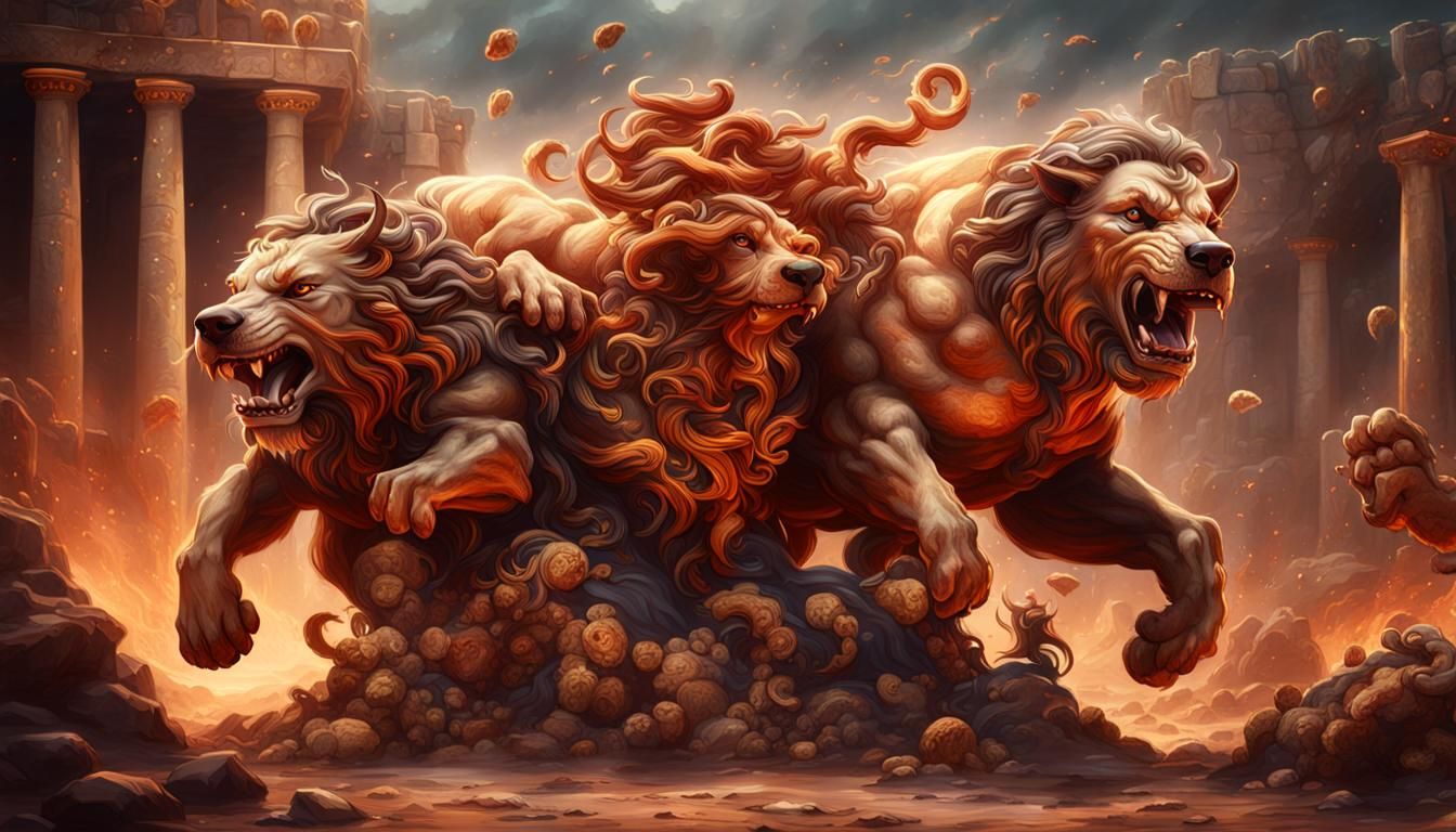 Hercules Capturing Cerberus on Greek Amphora