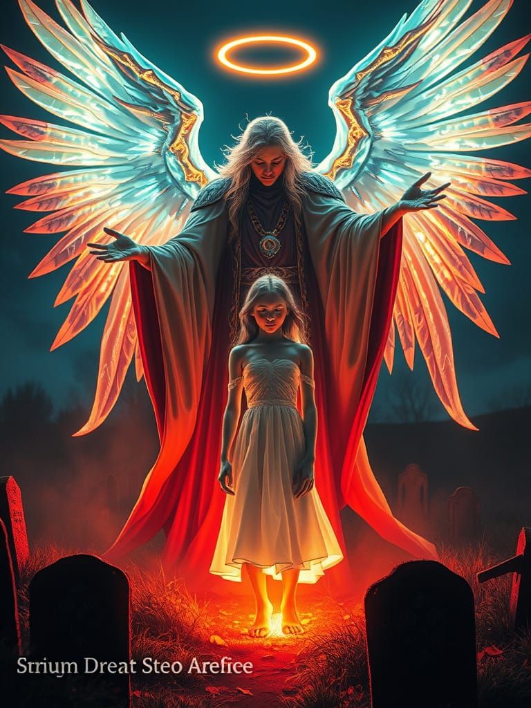 Archangel Resurrects Girl from Grave in Psychedelic Neon Lig...