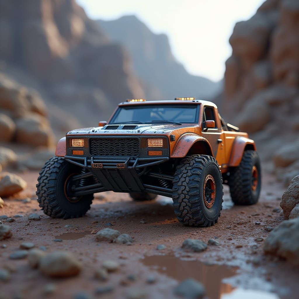 Futuristic NVG3DP Logo with RC Crawler