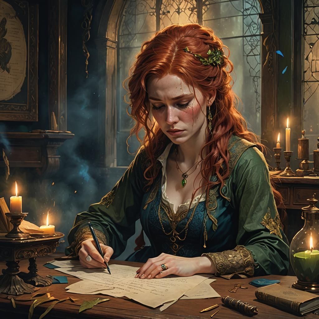 Heartbroken Woman Saying Goodbye: Fantasy Concept Art