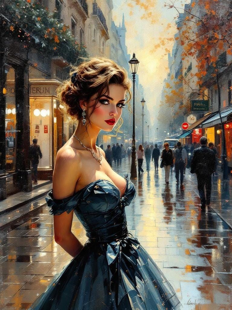 Parisian Figure Study in Encaustic Impressionist Style