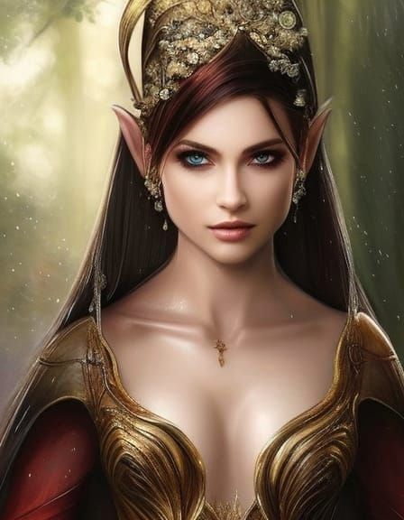 Elf in Rain, Whimsical Fantasy Art