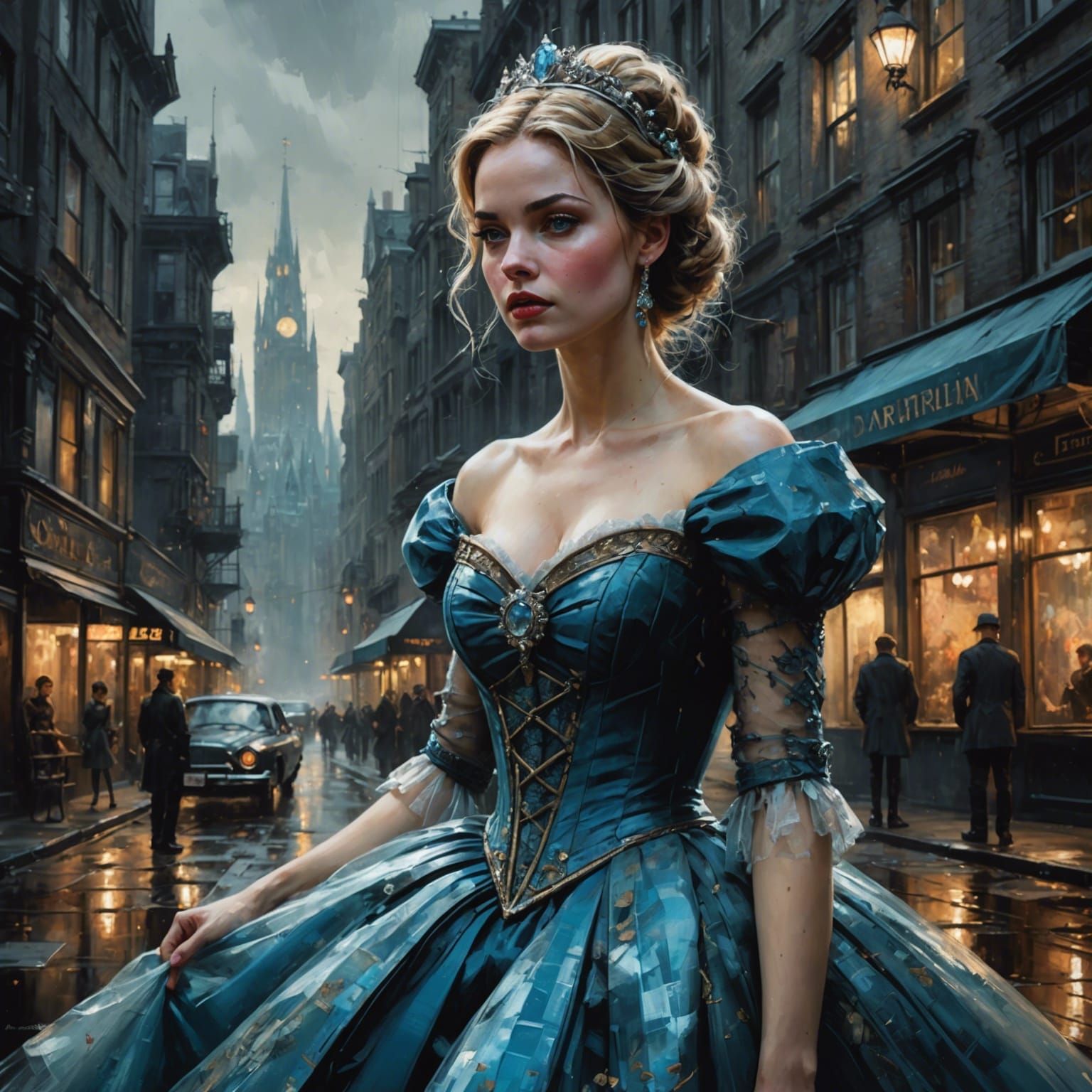 Steampunk Sci-Fi Cinderella in a Gloomy City