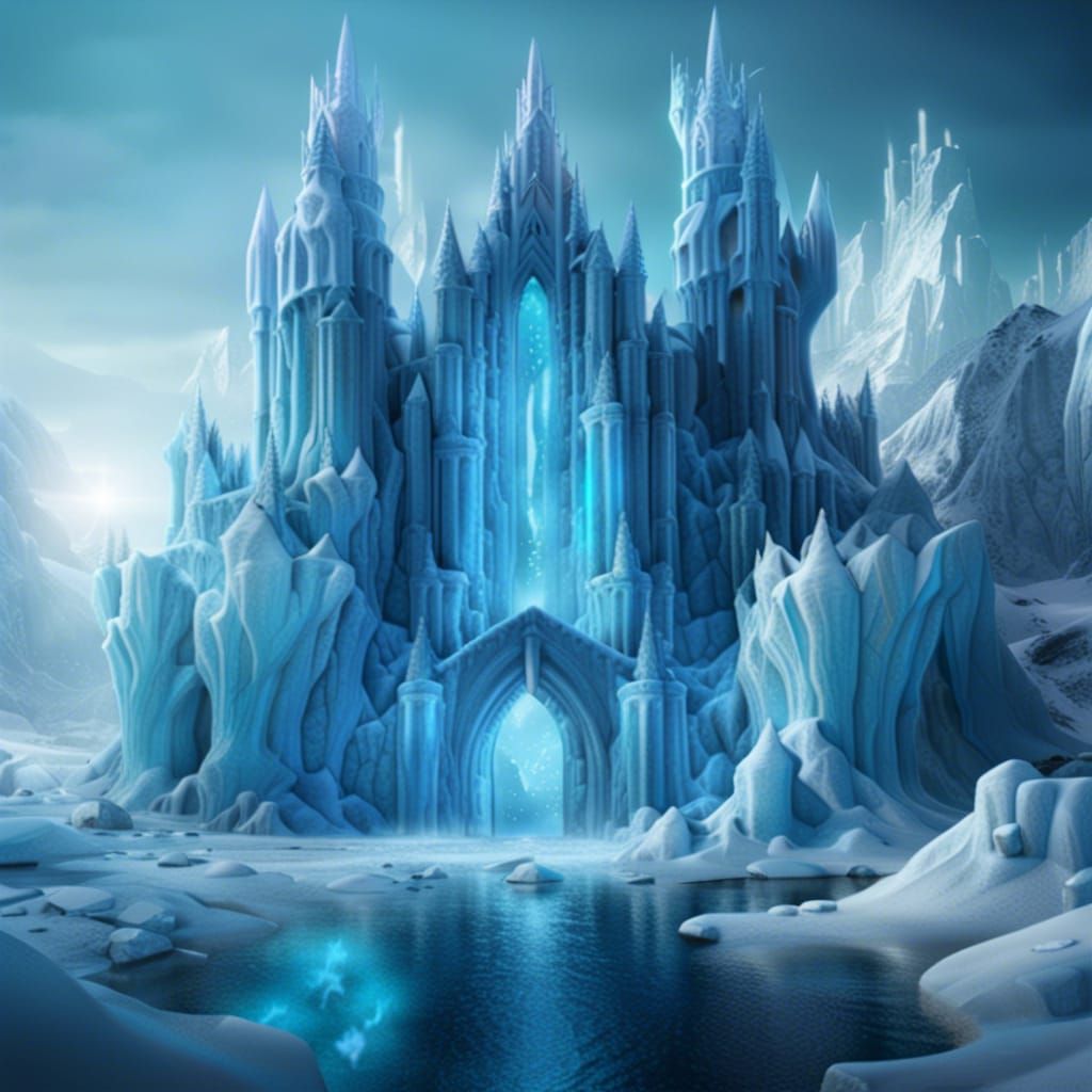 Fantastical Ice Castle Concept Art