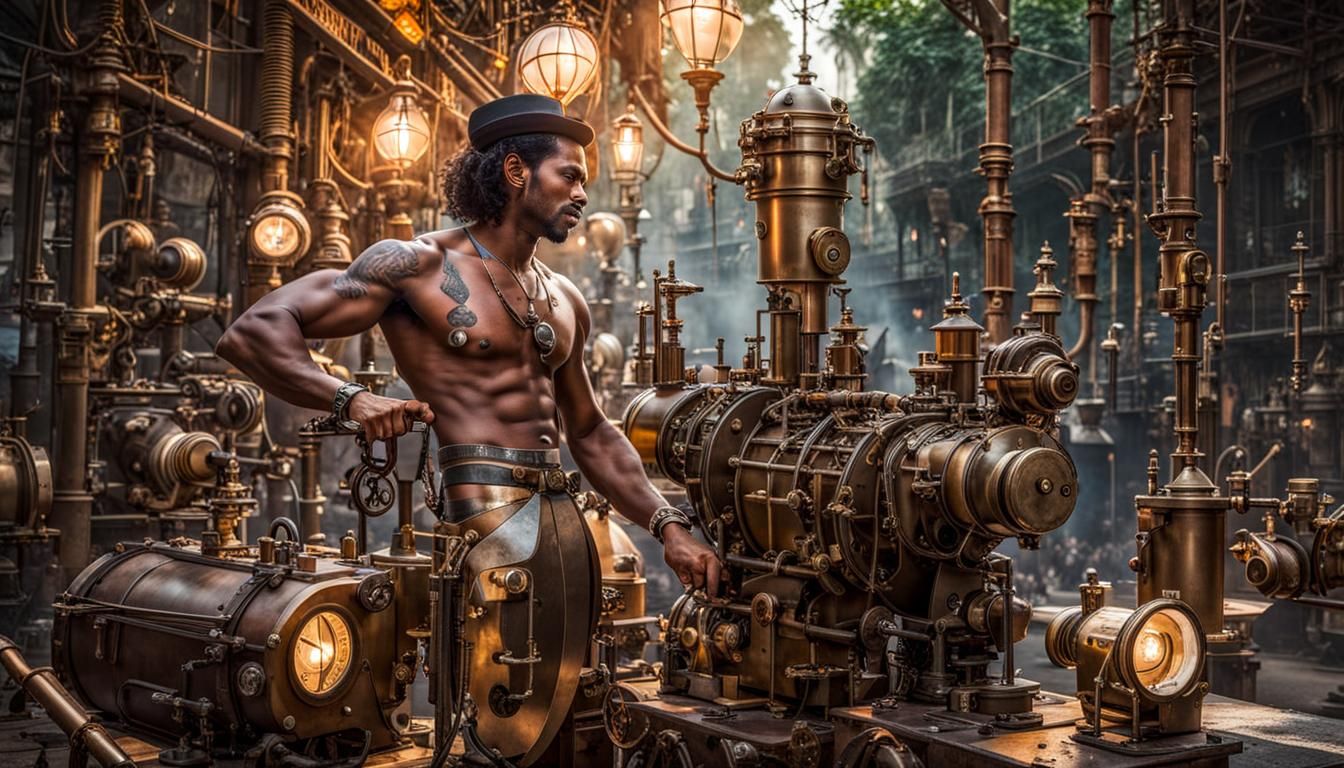 Steampunk Bombay Backstreets: Norman Lindsay Style