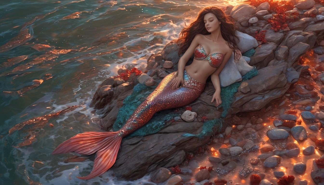 Serene Mermaid Moments with a Fisherman