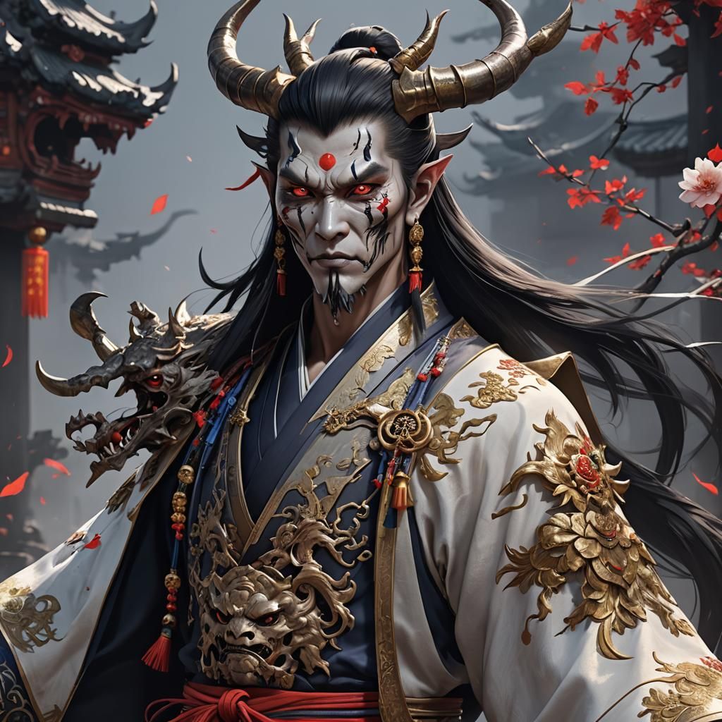 Chinese Undead Demon in Anime Style