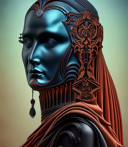 Surreal Mixed Media Art in Holographic Style
