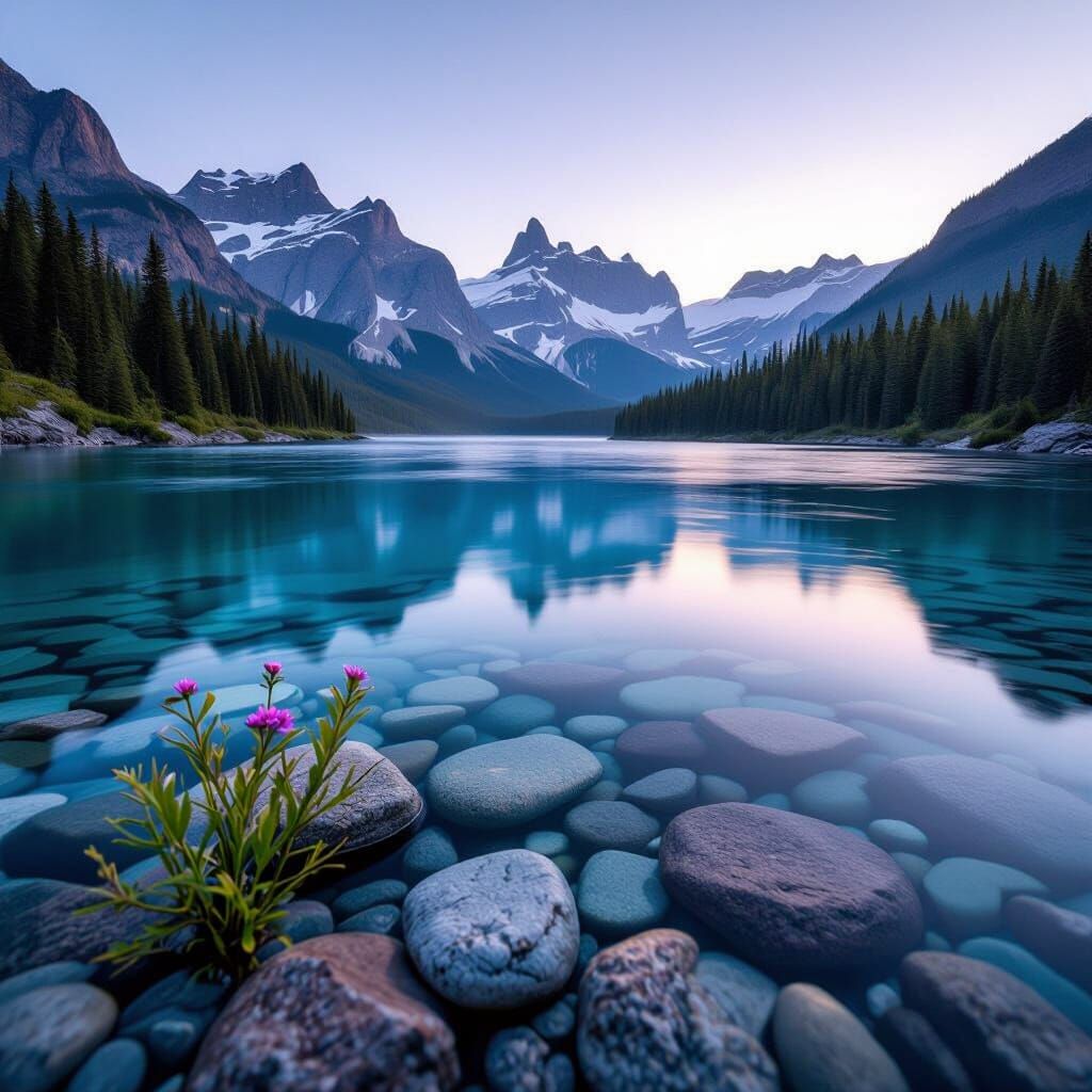 Crystal Lake Dawn: Ultra-Realistic Nature Photography