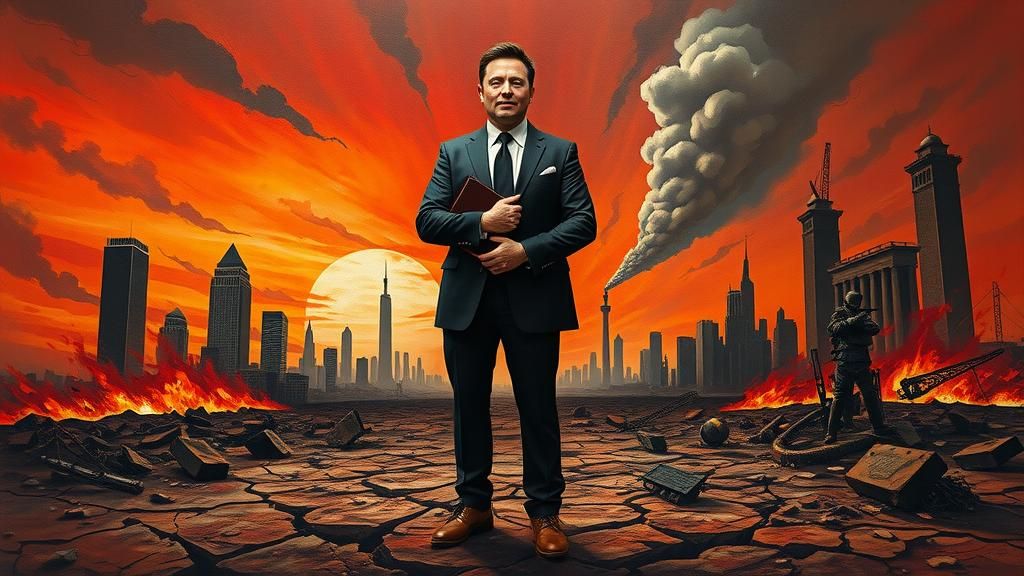 Elon Musk in Apocalyptic America: A Surrealist Vision