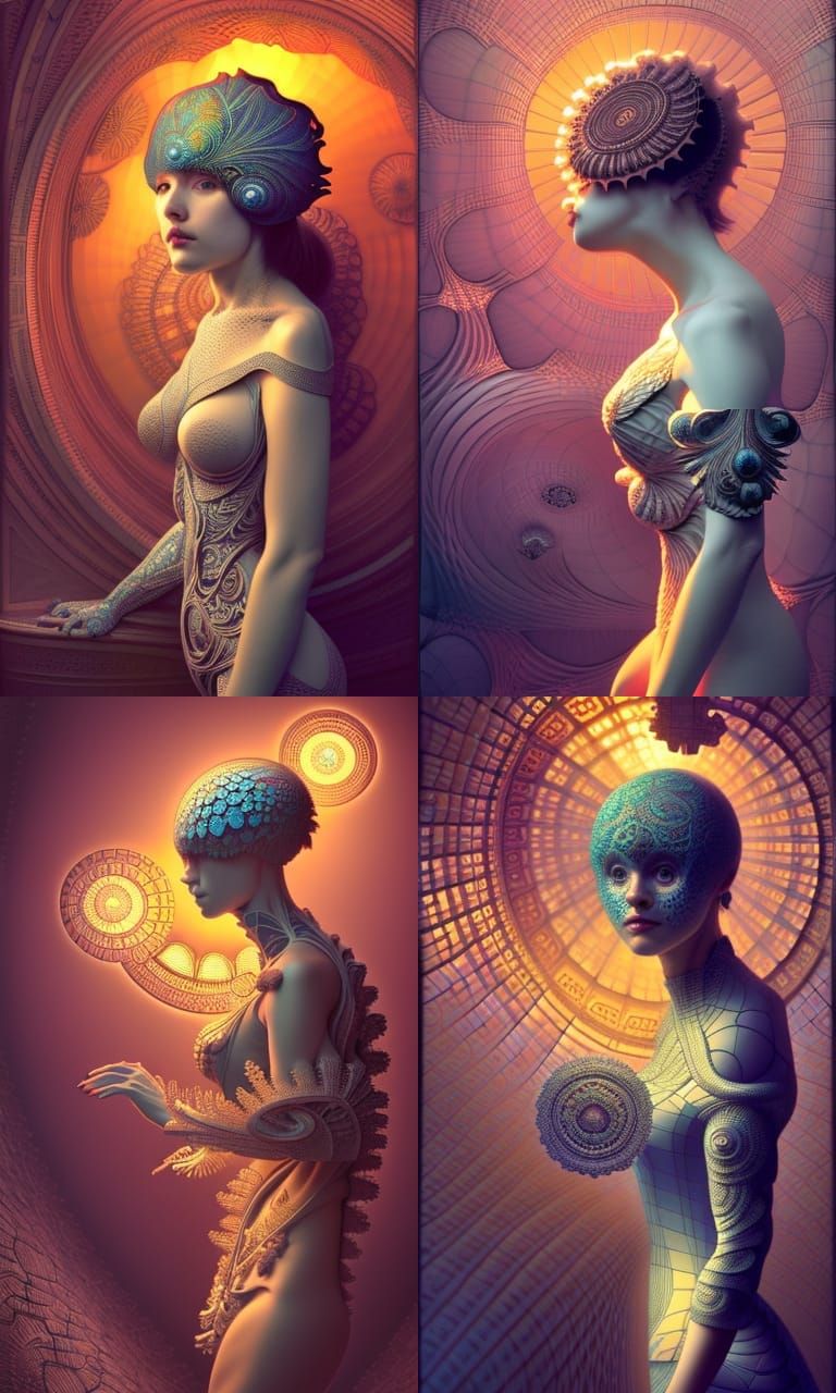 Complex Fractal Filigree in Detailed 3D Render