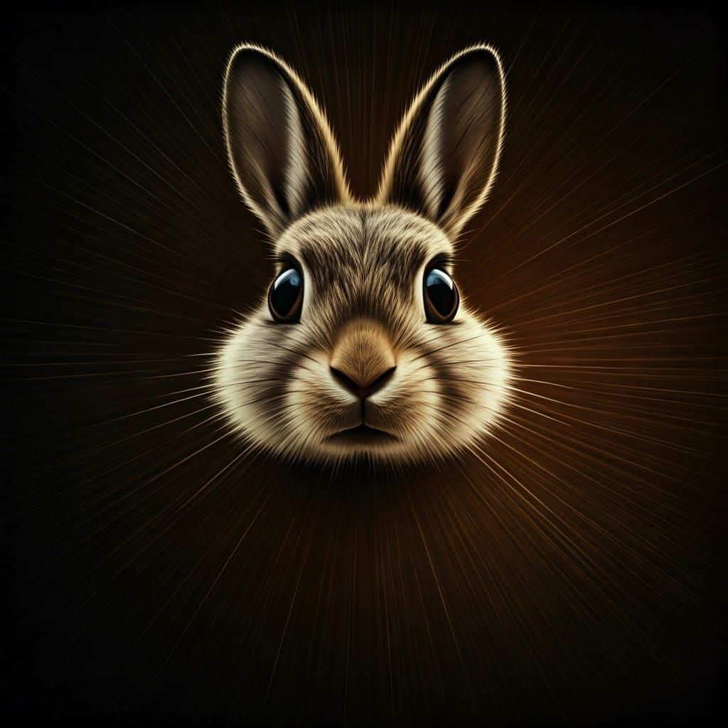 Anthropomorphic Rabbit in Madagascar, Charcoal Style