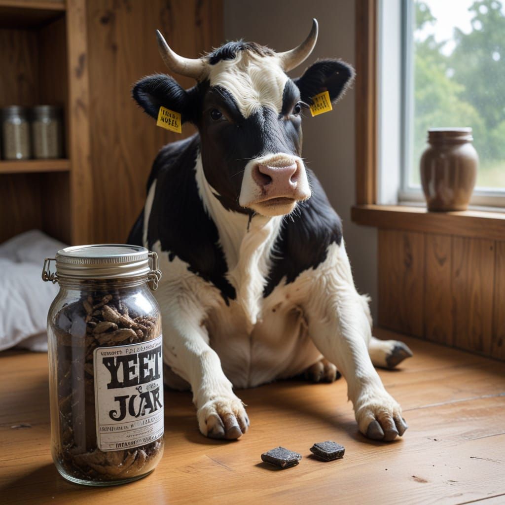 Cow Defies Gravity in a Whimsical, Surreal Landscape