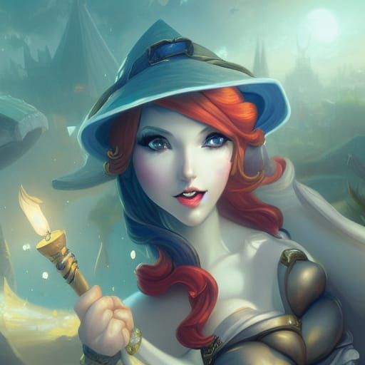 Miss Fortune Storybook Illustration in Anime Style