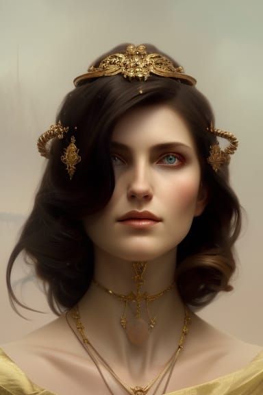 Nordic Goddess Var Portrait in Hyperdetailed Style