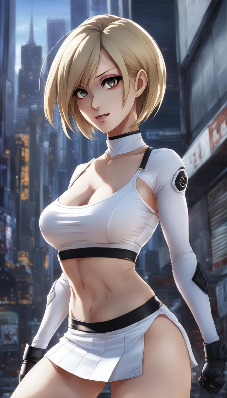 Powergirl in Risqué Anime Manga Style
