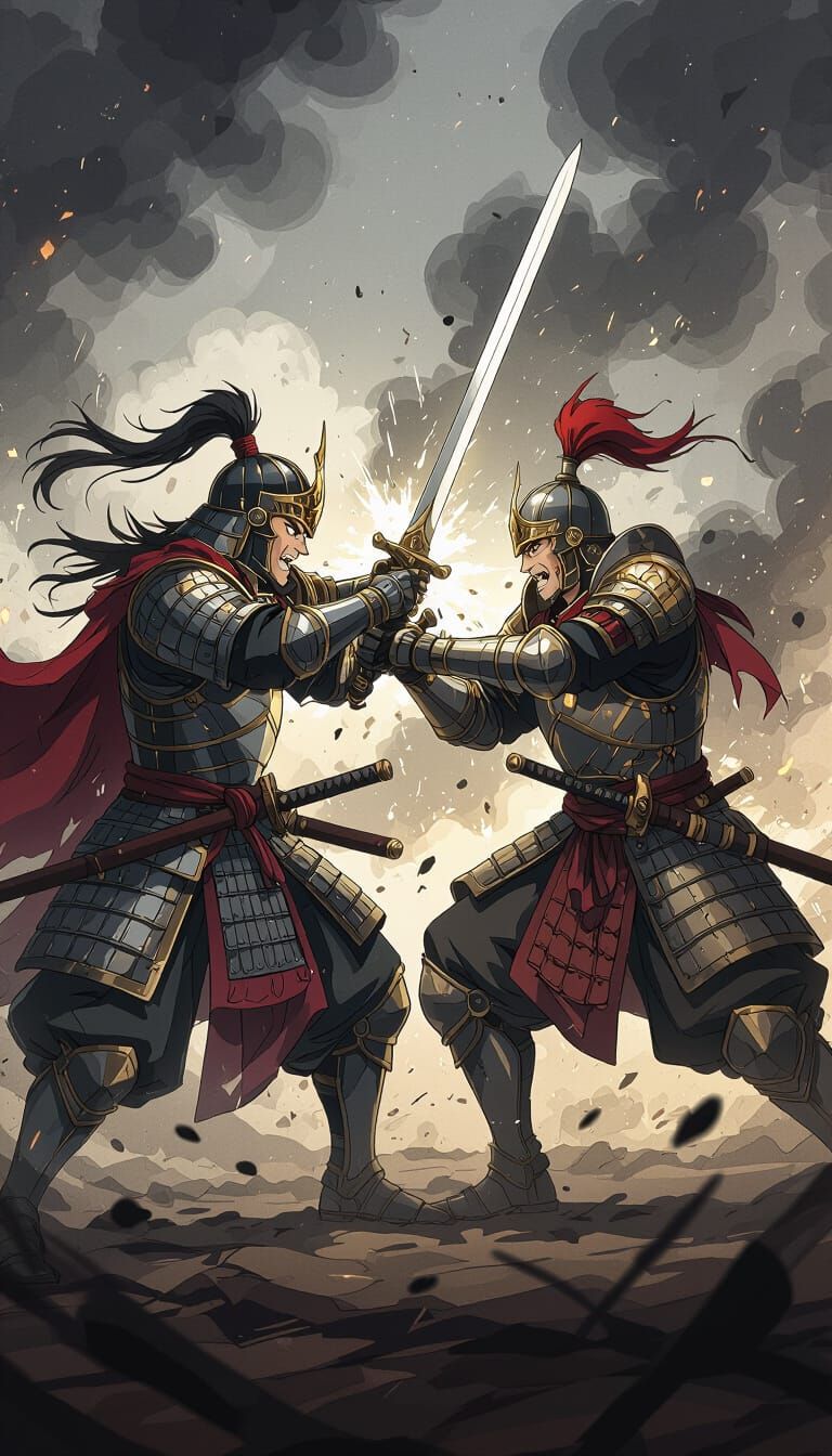 Generals Clash in Ink Strokes Anime Battle