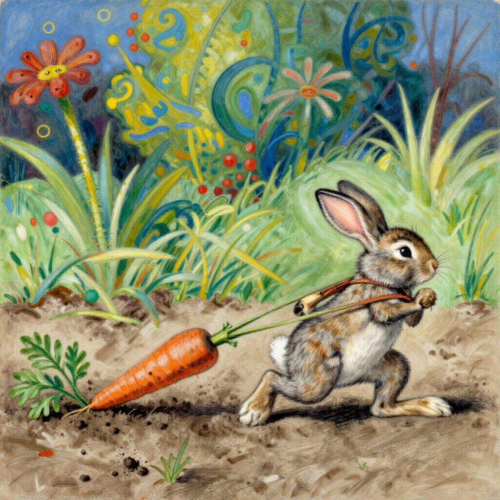 Rabbit Pulls Carrot Free: Effort and Reward