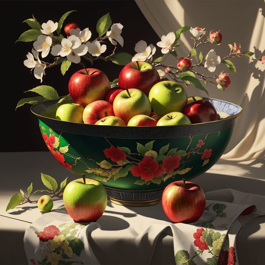 Golden Ratio Splendor: Hyperdetailed Apples and Blossoms on ...